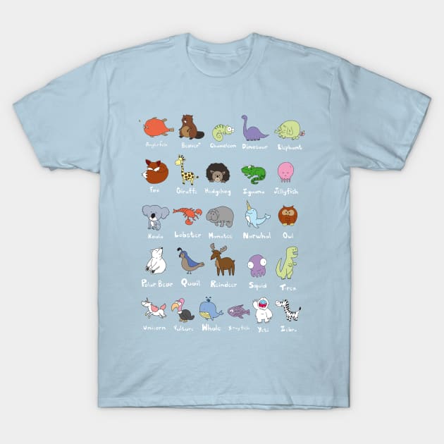 Animal Alphabet T-Shirt by ptdoodles